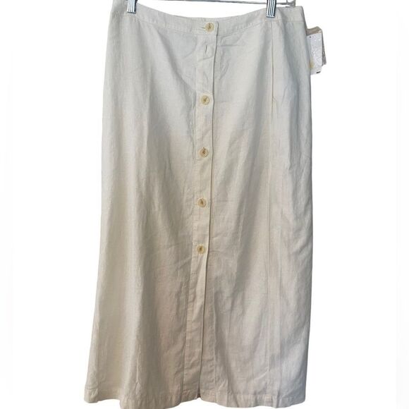 NWT- Treasure & Bond Linen Blend Midi Skirt - Picture 1 of 4